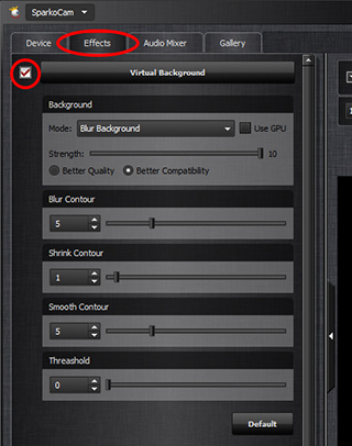 change webcam background